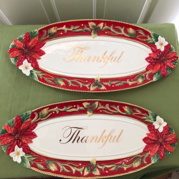 COPY - ❤️Fitz & Floyd Set of 2 Holiday Trays New